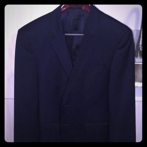 Hugo Boss navy blue pinstriped suit